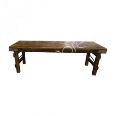 Bench folding recycled wood 140x36x45cm