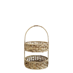 Centrepiece w. 2 baskets H38/D24 cm nature