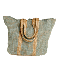 Beach Bag in recycled yarn H60/L40/W30 cm verte