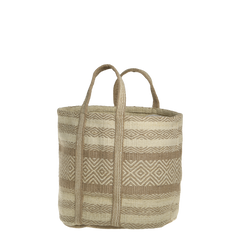 Basket Bag w. handles H40/L40/W40 cm nature