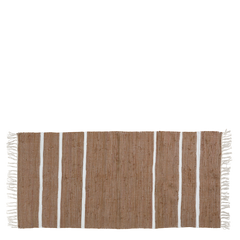 Rag Rug w. stripes L160/W70 cm antique walnut