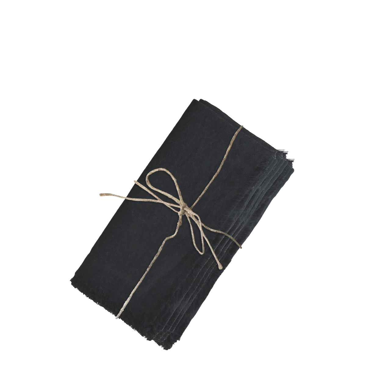 Cloth Napkin w. frayed edge set of 4 L40/W40 cm black