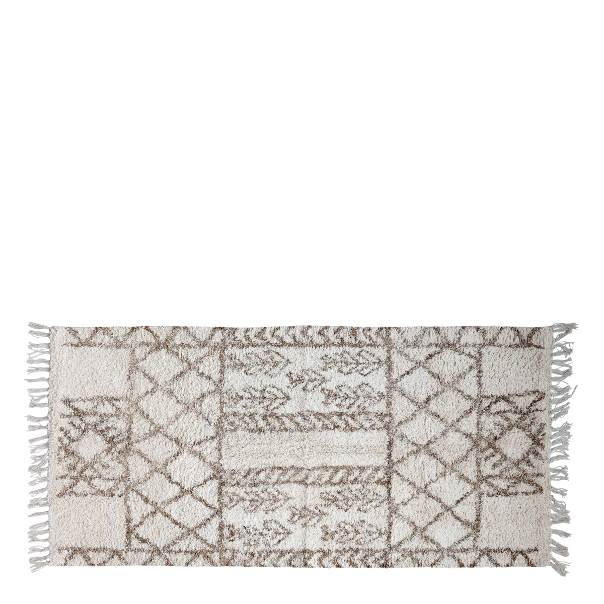 Runner w. Moroccan pattern L150/W70 cm nature