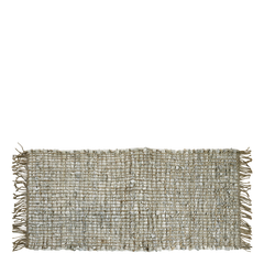 Leather Rug w. jute pattern & fringes L150/W70 cm opal