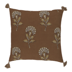 Aix Pillowcase w. tassels & flower pattern L50/W50 cm terracotta