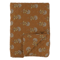 Aix Quilt w. flower pattern L180/W130 cm terracotta