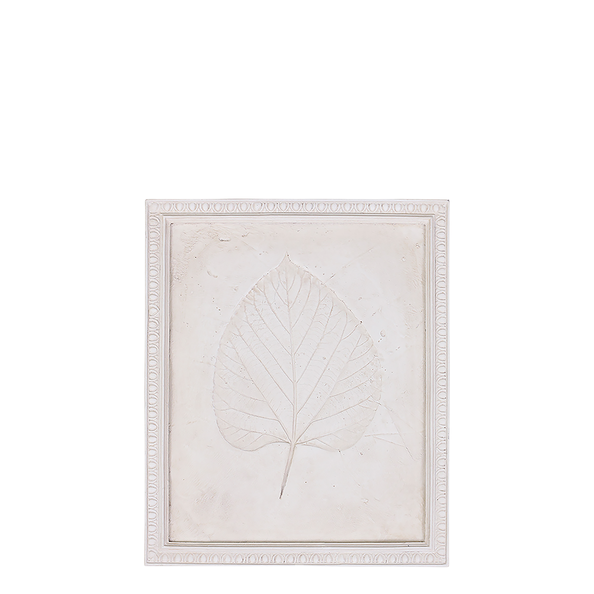 Picture w. leaf relief H28/L23/W1 cm antique cream