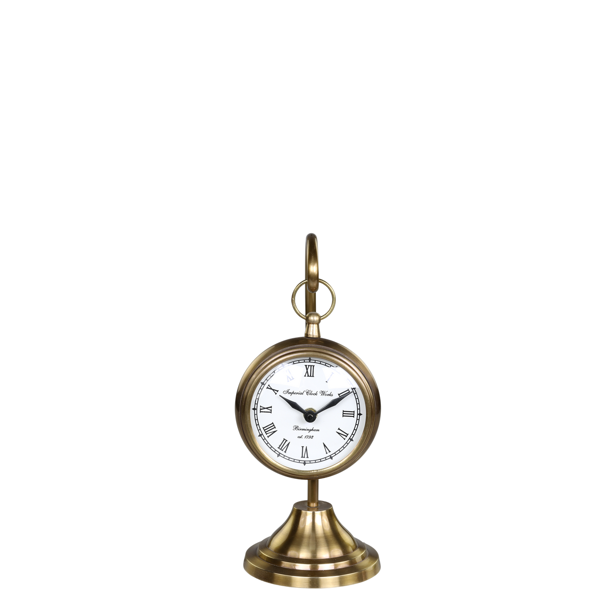 Clock on foot H30/D11.5 cm antique brass