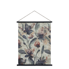 Canvas for hanging w. flowers H97/L76 cm nature