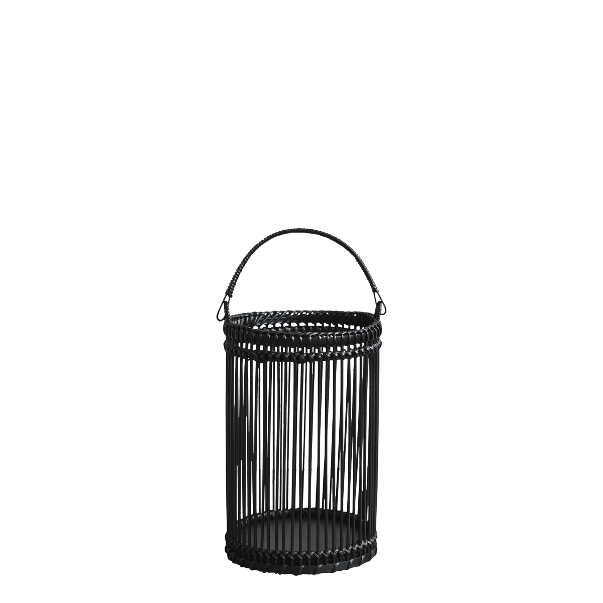 Lantern in bamboo H25/D16 cm antique black