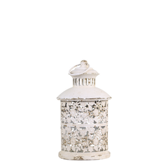 Lantern w. pattern H28/D15.5 cm antique cream