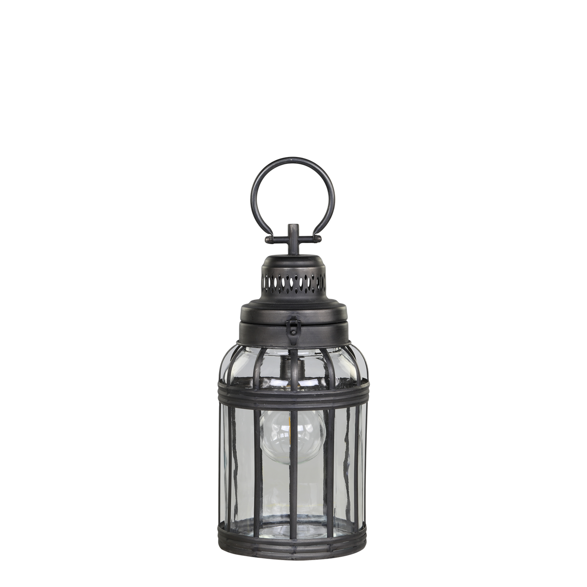 Stable Lantern incl. bulb & timer H43.5/D17 cm antique coal