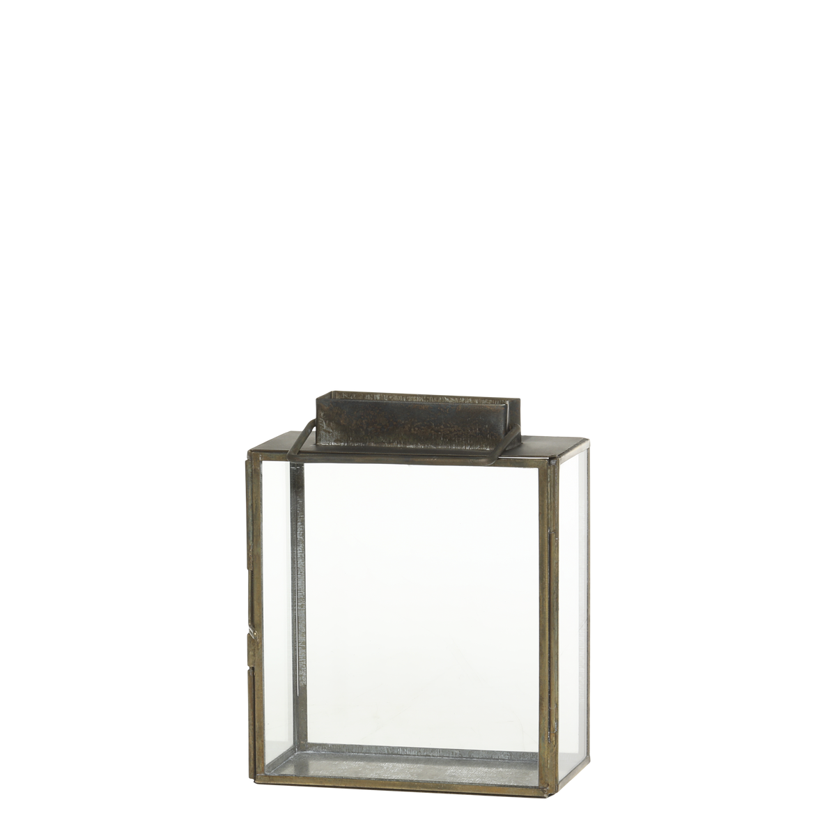 Lantern H14.5/L12/W6 cm antique brass