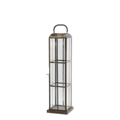 Lantern H50/L13/W13 cm brass