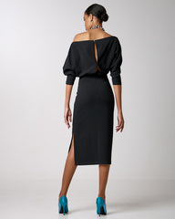 Access Fashion Midi dress with boat neckline