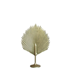 Decor w. leaves H38/L26/W9.5 cm antique brass