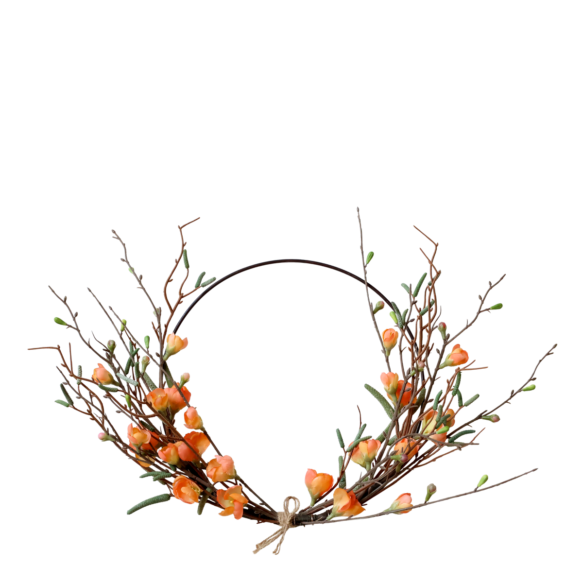 Fleur Wreath on a ring D30 cm peach