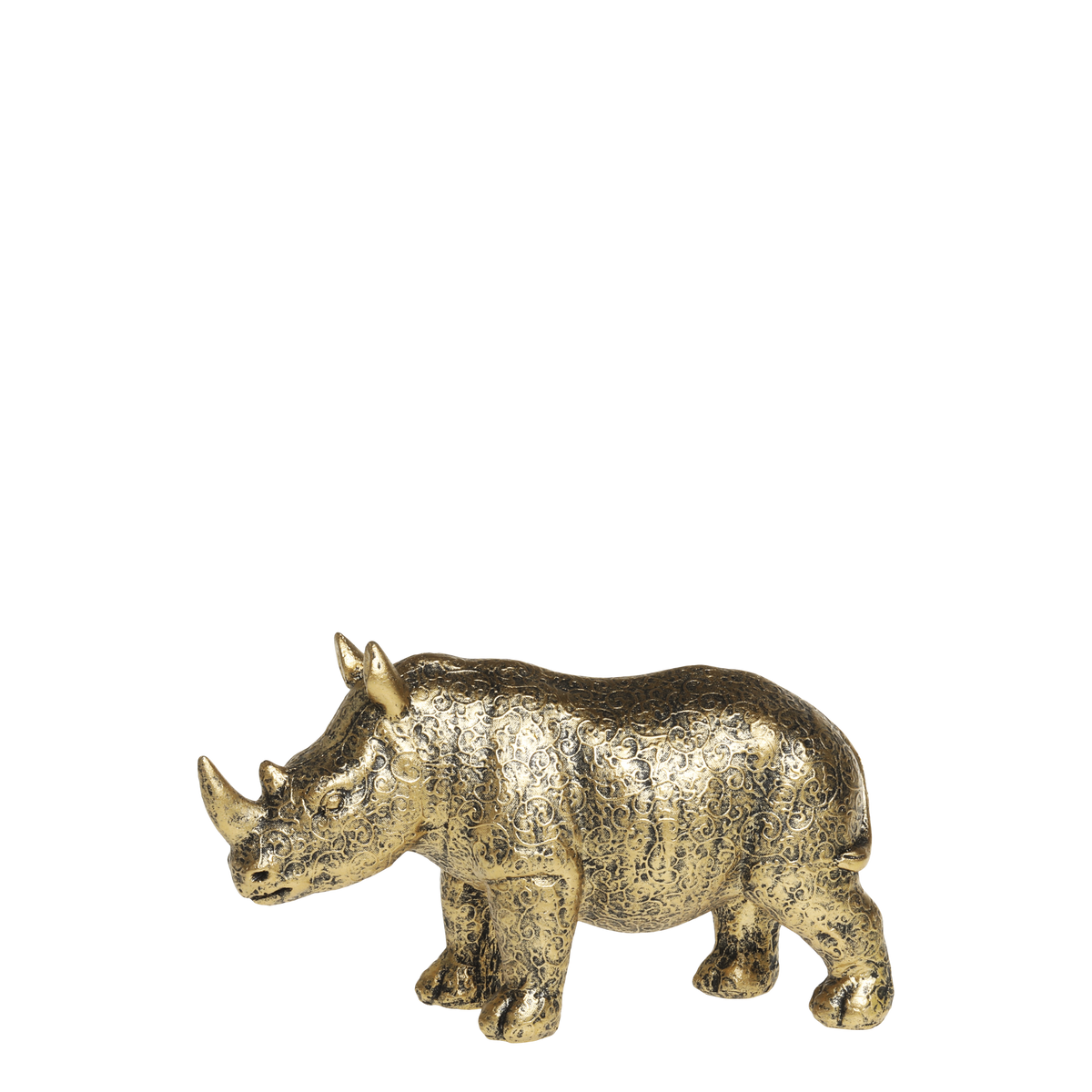 Rhinoceros H12/L19/W7 cm antique brass