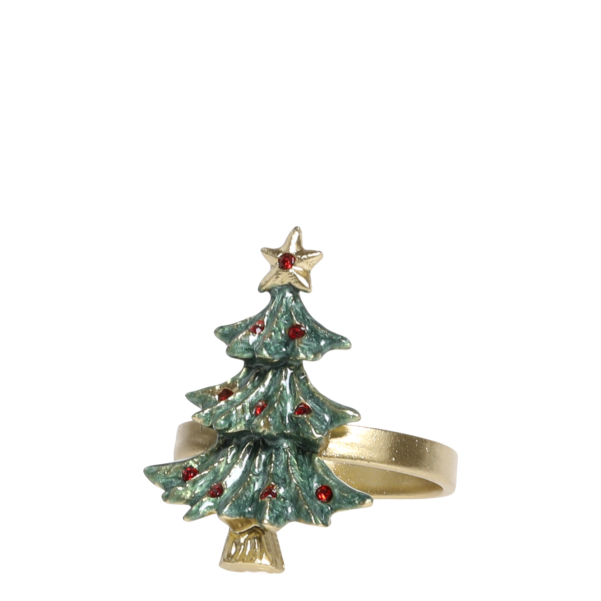 Napkin Ring w. Christmas tree H5.5/L4.5/W5 cm brass