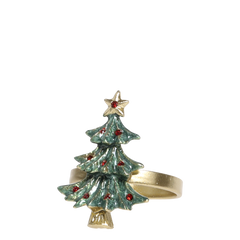 Napkin Ring w. Christmas tree H5.5/L4.5/W5 cm brass