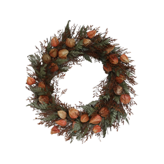 Fleur Wreath w. flowers D46/W8.5 cm terracotta