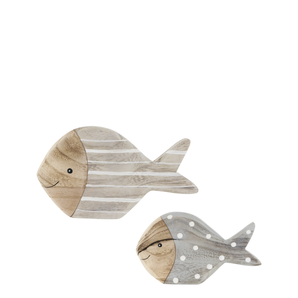 Fish set of 2 H11/L17.5/W4 cm grey