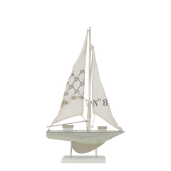 Sailboat on foot H42/L25/W2 cm cream