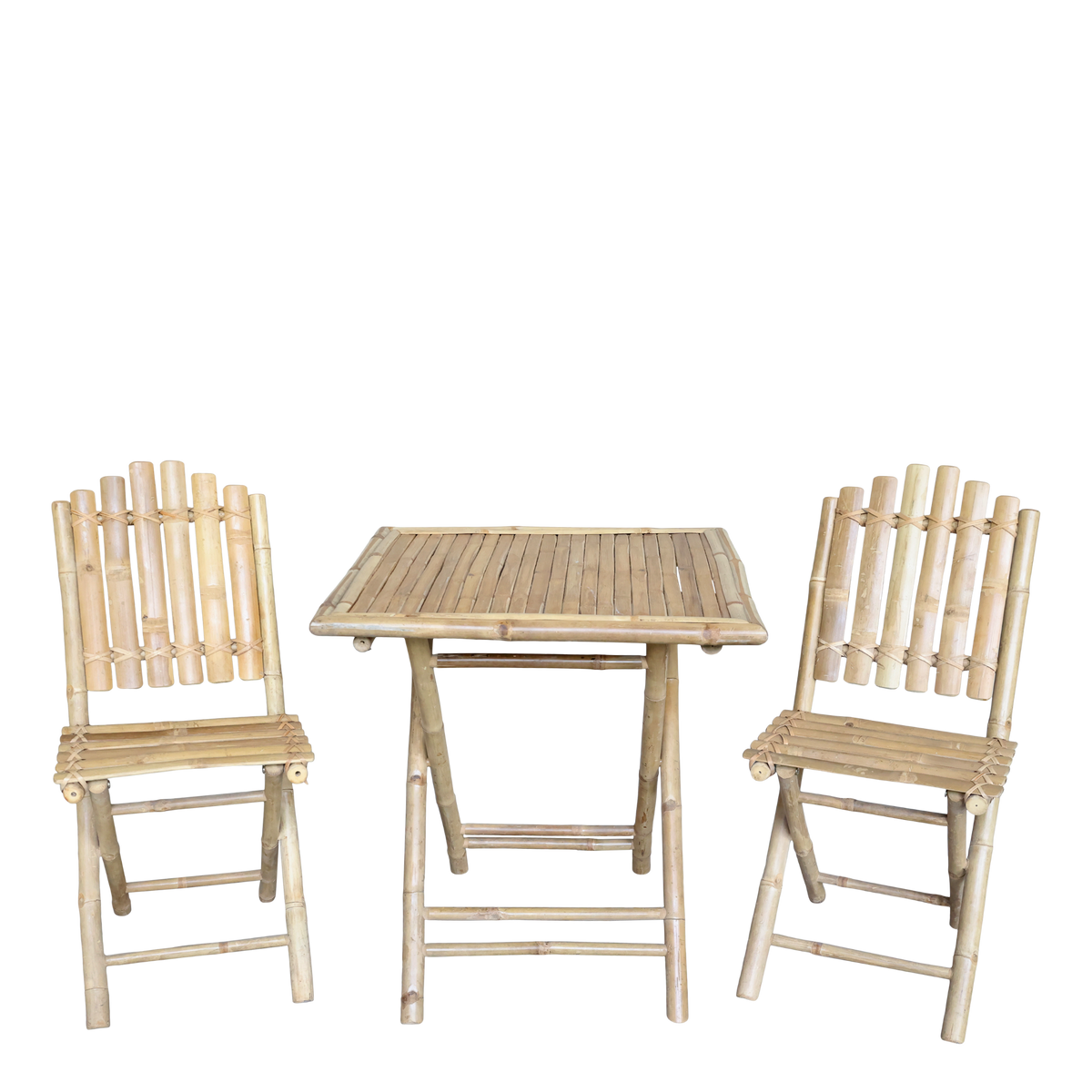 Lyon Garden Set w. 2 chairs & 1 table bamboo H75/L70/W70 cm nature