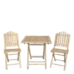 Lyon Garden Set w. 2 chairs & 1 table bamboo H75/L70/W70 cm nature