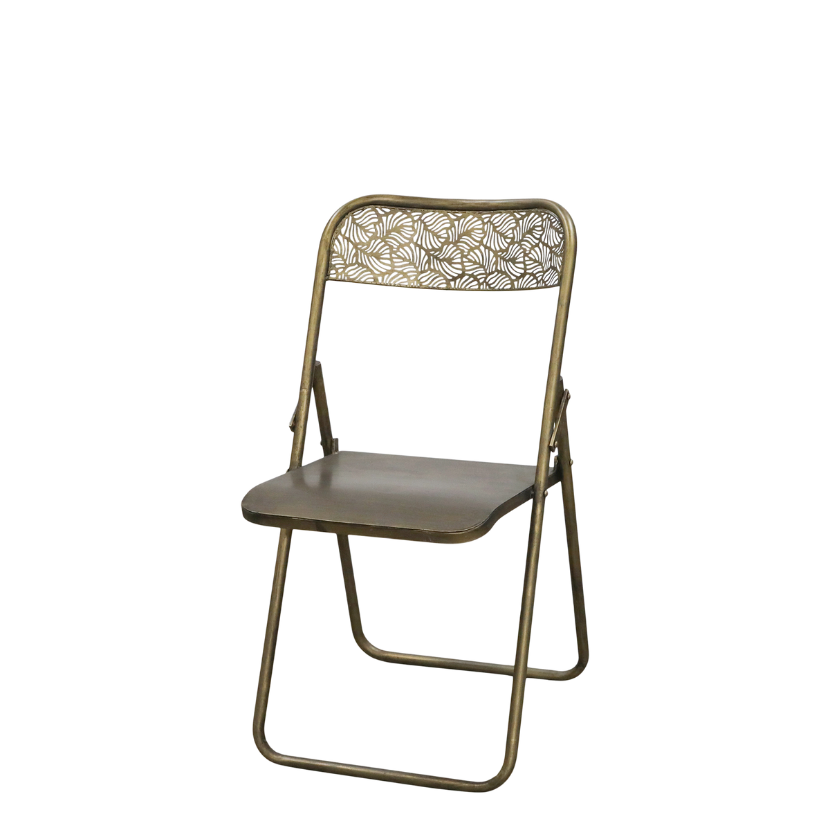 Arles Folding Chair w. pattern H82.5/L52.5/B45.5 cm antique brass