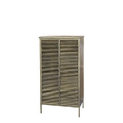 Closet w. 2 slat doors H116/L60/W36.5 cm antique brass