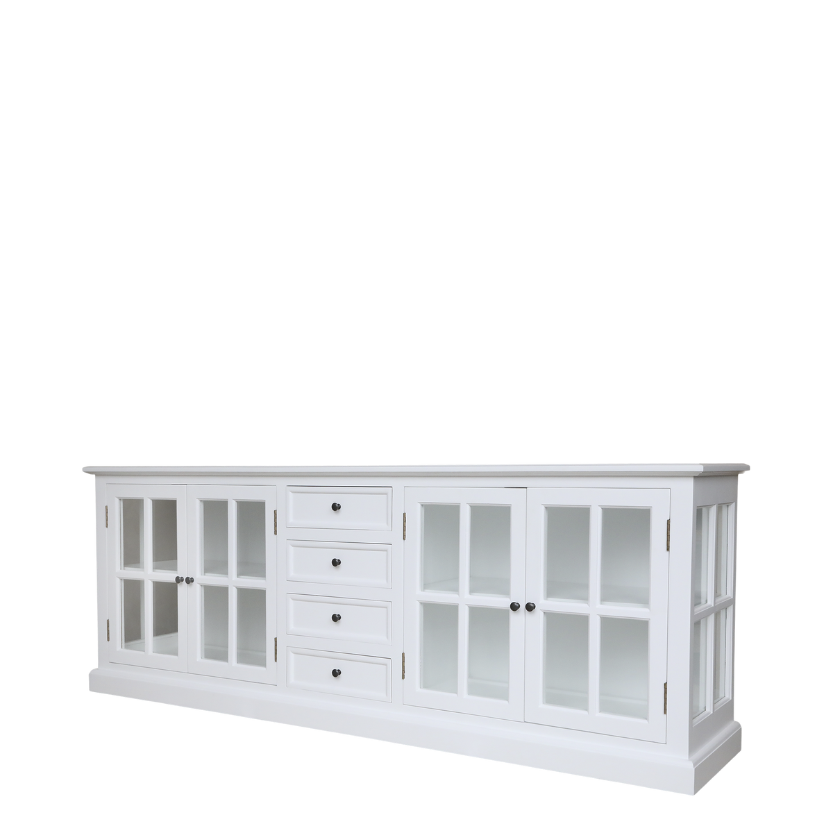 Marseille Display Cabinet w. 4 doors & 4 drawers H80/L220/W45 cm white