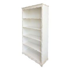 Shelving Unit w. 5 shelves & décor H200/L106/W39 cm antique cream