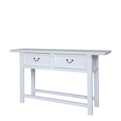 Marseille Service Table w. 2 drawers H85/L150/W40 cm white