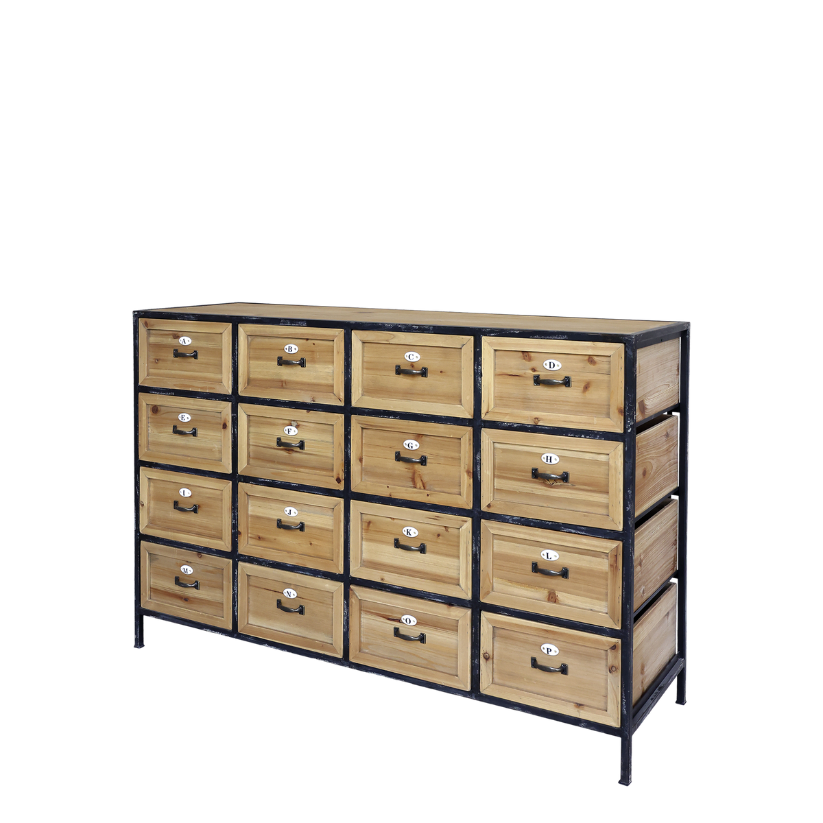 Chest of Drawers w. 16 drawers H82/L119.5/W39 cm nature