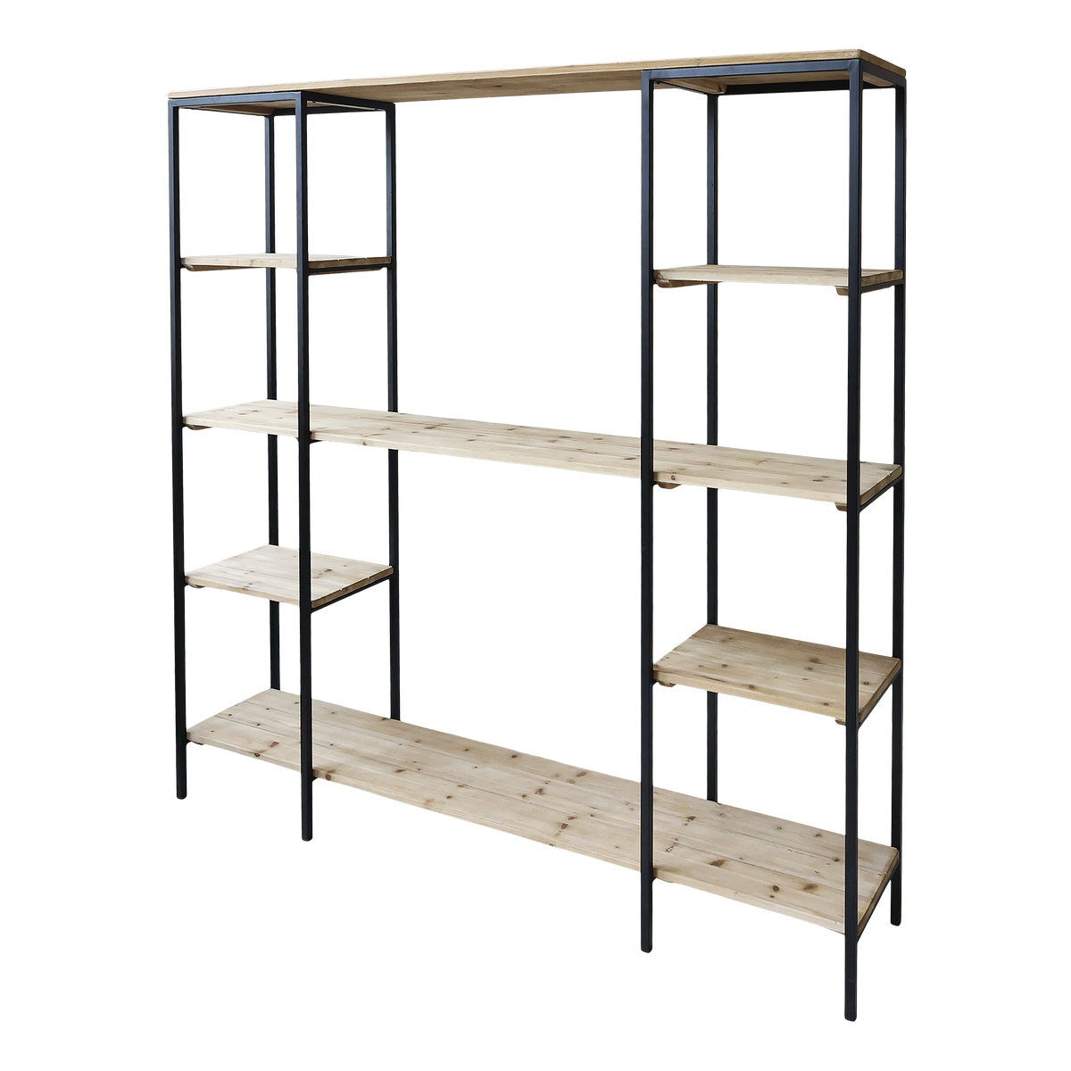 Vence Shelving Unit w. 6 shelves H183/L180/W35 cm antique black