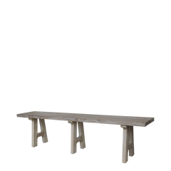 Bench in recycled wood H45/L180/W32 cm nature