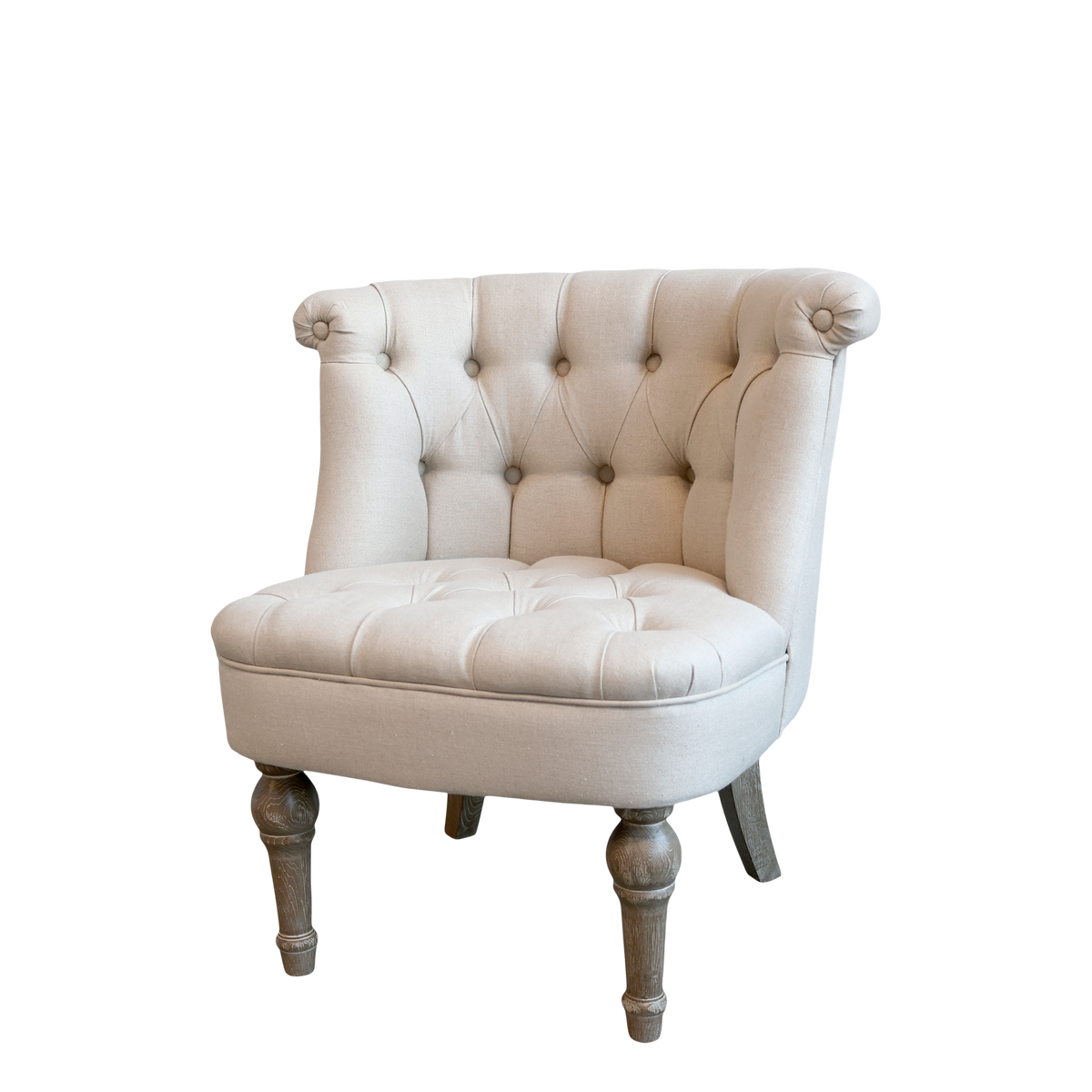 French Armchair in linen fabric H71/L67/W66 cm linen