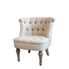 French Armchair in linen fabric H71/L67/W66 cm linen