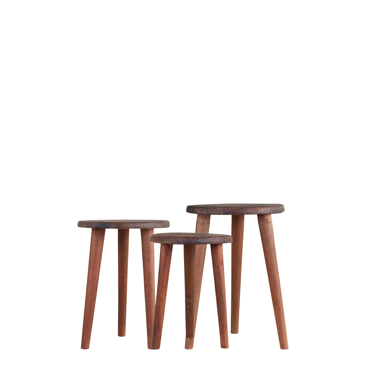 Grimaud Stool set of 3 H38/D26 cm nature