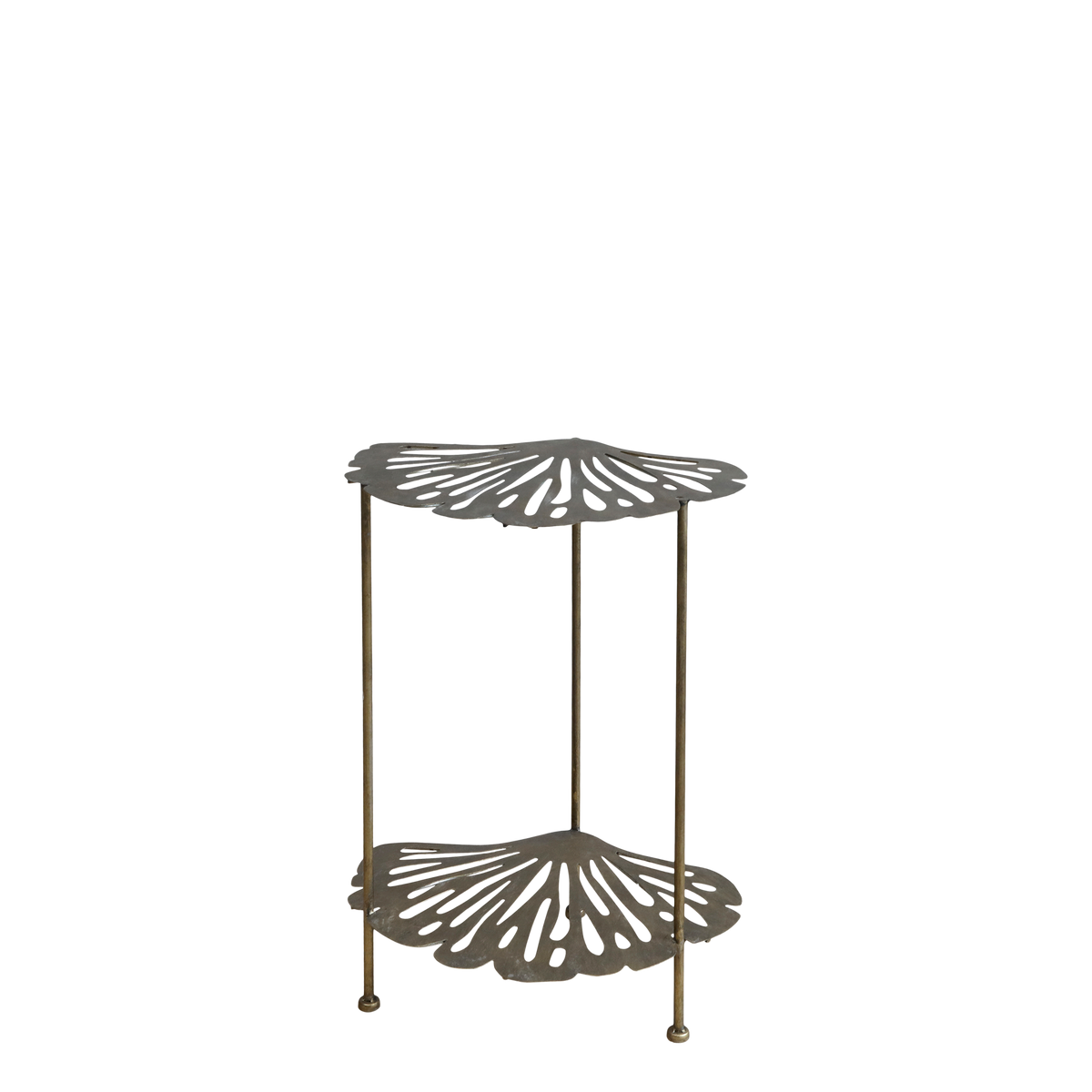 Side Table w. 2 shelves H55/L40/W33.5 cm antique brass