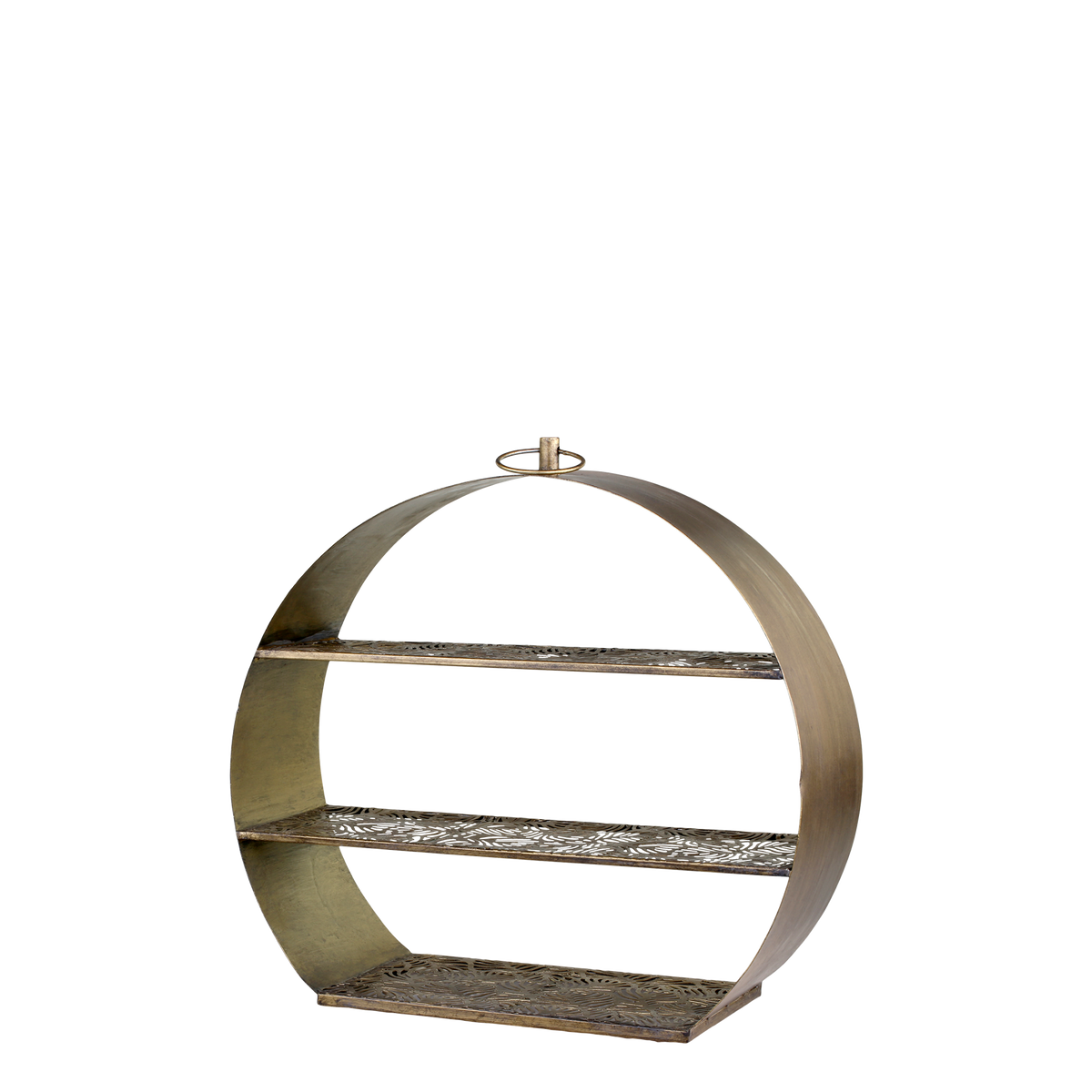 Arles Shelf w. pattern H46.5/L46.5/W13 cm antique brass