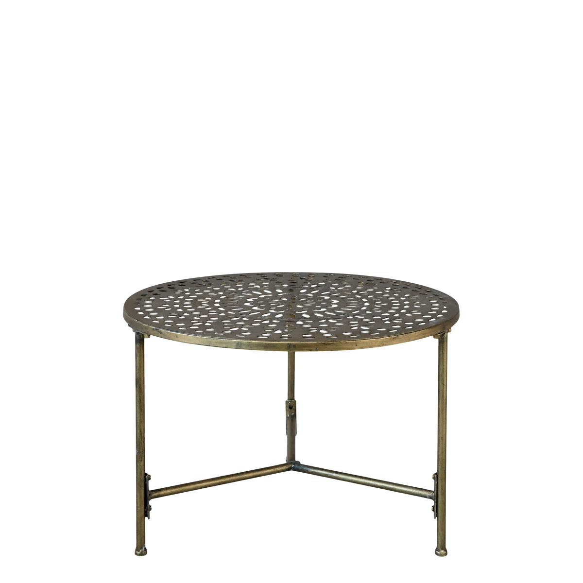 Coffee Table w. pattern H42/D60.5 cm antique brass