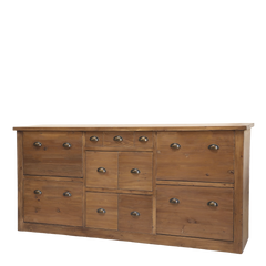 Shoe Cabinet w. drawers H90/L190/W40 cm nature