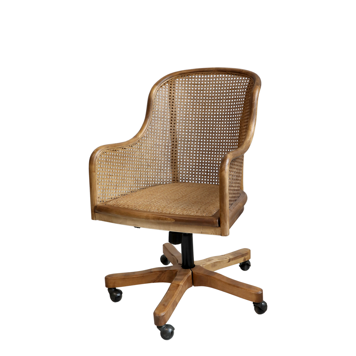 Old French Office Chair w. wicker H92/L62/W62 cm nature