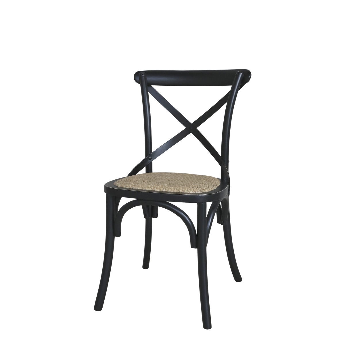 French Chair w. wicker seat H89/L55/W51 cm antique black