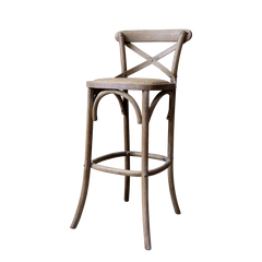 French Bar Stool w. wicker seat H103/L44/W51 cm nature