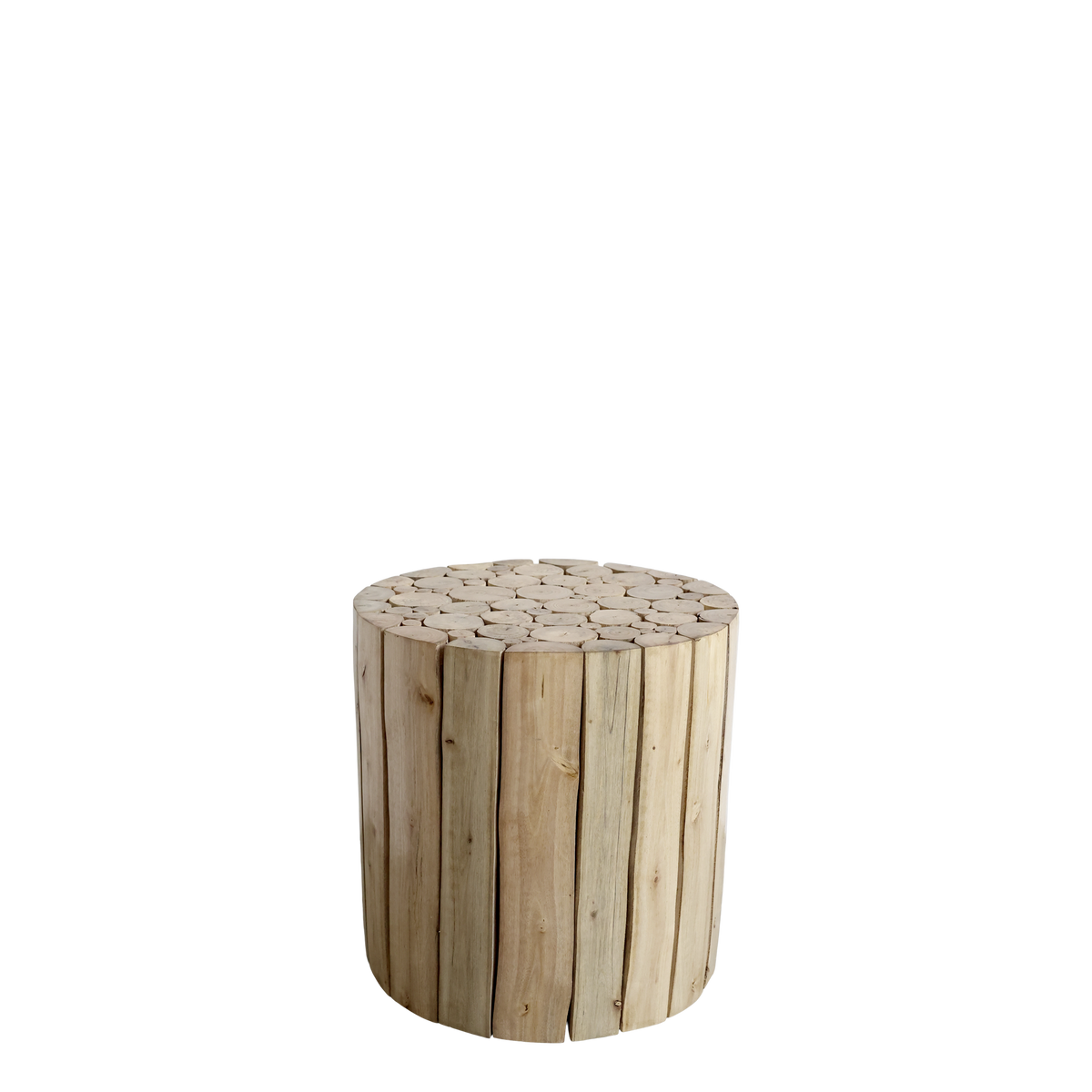 Stool in eucalyptus wood H30/D30 cm nature