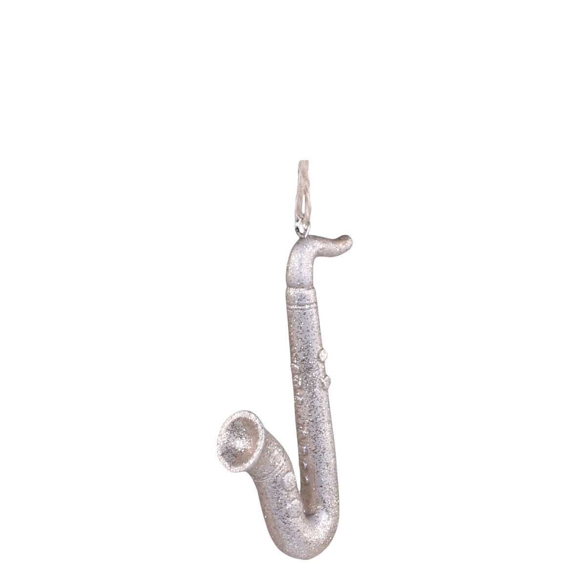 Saxophone w. glitter H8/L4.5/W1.5 cm champagne