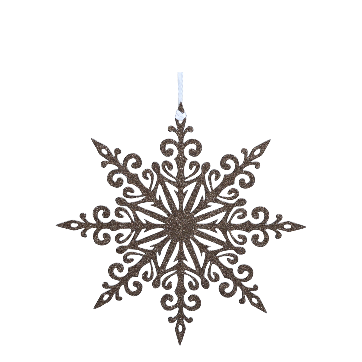 Vintage Paper Snowflake D25 cm antique chocolate w. glitter